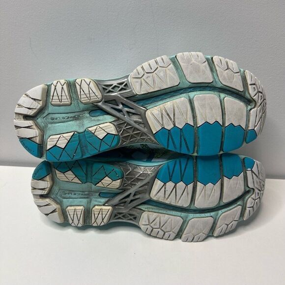 Asics Gel-Kayano 27 Sneakers Shoes Womens Size 9 White Blue Floral Flyte Foam - Picture 10 of 10